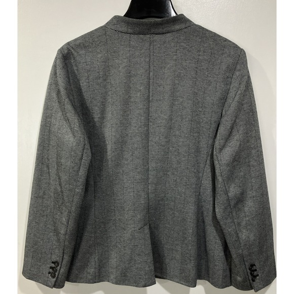 Talbots Aberdeen Blazer‎ Womens Size 18 Charcoal Herringbone Classic Jacket - Picture 8 of 9